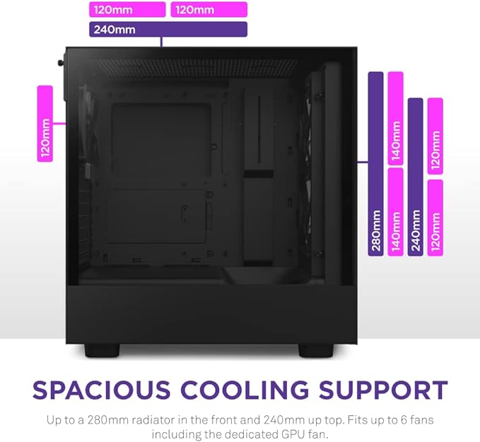 NZXT H5 Flow Edition ATX Mid Tower RGB Case Black NZXT H5 Flow Edition ATX Mid Tower RGB Case Black